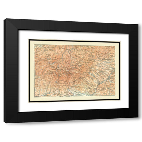 Europe Mountains Poland Slovakia - Baedeker 1896 Black Modern Wood Framed Art Print with Double Matting by Baedeker