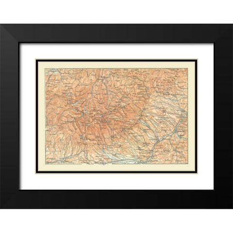 Europe Mountains Poland Slovakia - Baedeker 1896 Black Modern Wood Framed Art Print with Double Matting by Baedeker