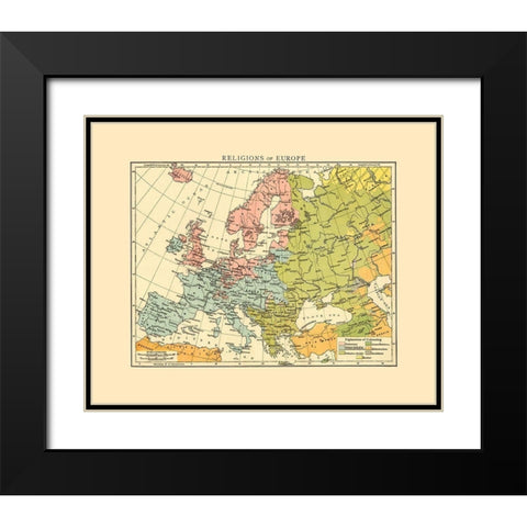 Europe Religions - Cassell 1893 Black Modern Wood Framed Art Print with Double Matting by Cassell