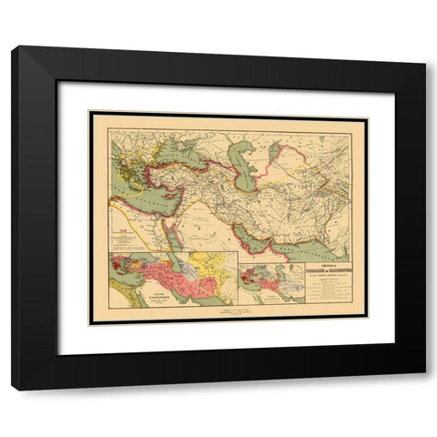 Europe Persian Macedonian Empires - Kiepert Black Modern Wood Framed Art Print with Double Matting by Kiepert