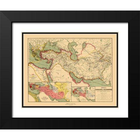 Europe Persian Macedonian Empires - Kiepert Black Modern Wood Framed Art Print with Double Matting by Kiepert