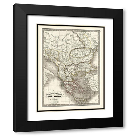 Europe Greece Turkey - Monin 1839 Black Modern Wood Framed Art Print with Double Matting by Monin