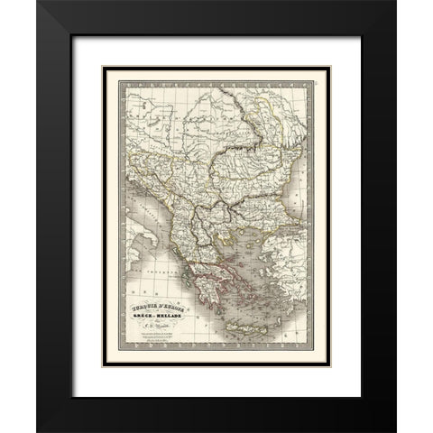 Europe Greece Turkey - Monin 1839 Black Modern Wood Framed Art Print with Double Matting by Monin