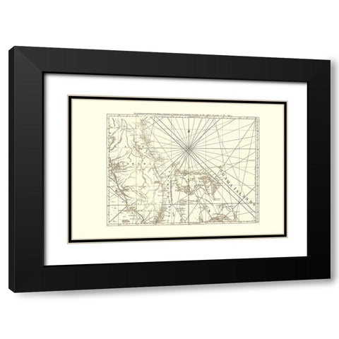 Bahamas, East Florida - Sartine 1775 Black Modern Wood Framed Art Print with Double Matting by Sartine