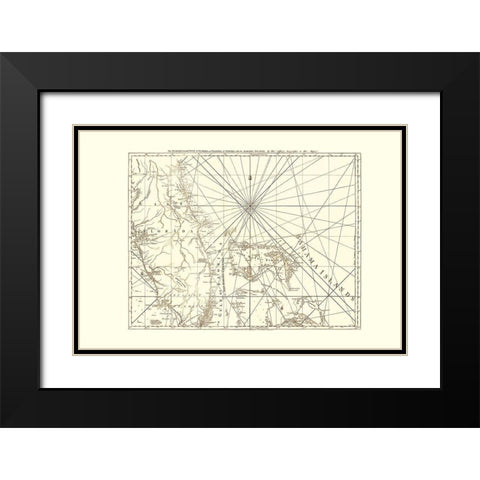 Bahamas, East Florida - Sartine 1775 Black Modern Wood Framed Art Print with Double Matting by Sartine