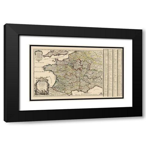 France - Iaillot 1724 Black Modern Wood Framed Art Print with Double Matting by Iaillot
