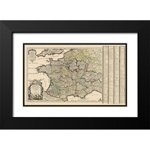 France - Iaillot 1724 Black Modern Wood Framed Art Print with Double Matting by Iaillot