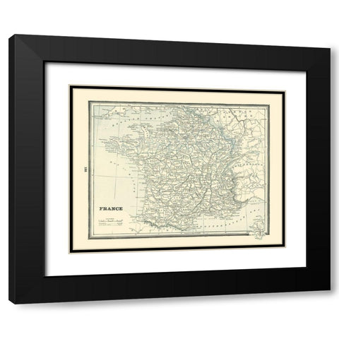 France - Rathbun 1893 Black Modern Wood Framed Art Print with Double Matting by Rathbun