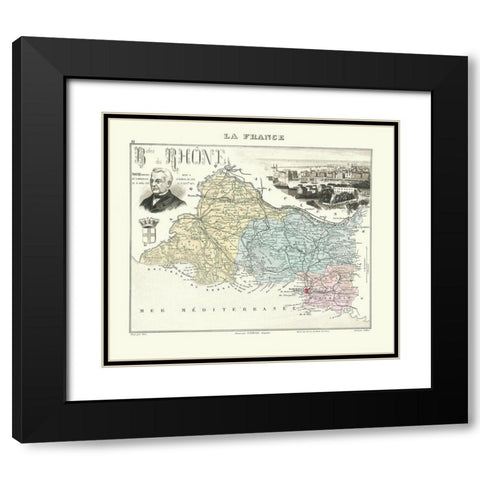 Bouches du Rhone Region France - Migeon 1896 Black Modern Wood Framed Art Print with Double Matting by Migeon