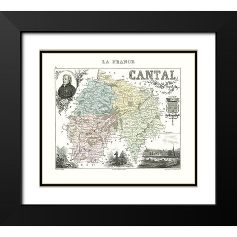 Cantal Region France - Migeon 1869 Black Modern Wood Framed Art Print with Double Matting by Migeon
