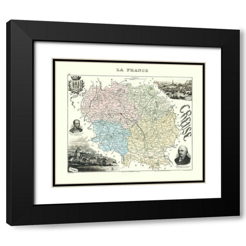 Creuse Region France - Migeon 1869 Black Modern Wood Framed Art Print with Double Matting by Migeon