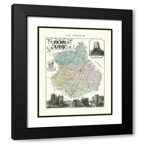 Eure et Loir Region France - Migeon 1869 Black Modern Wood Framed Art Print with Double Matting by Migeon