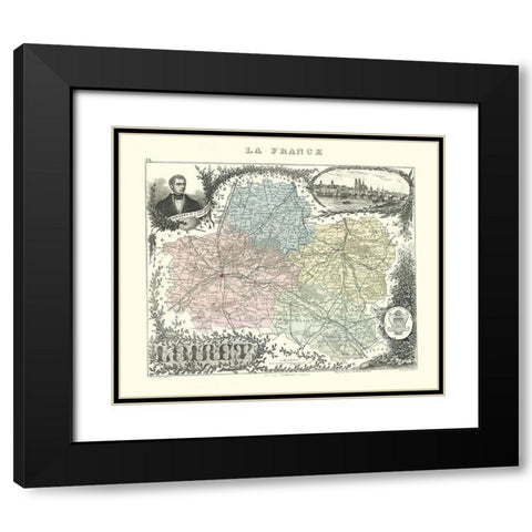 Loiret Region France - Migeon 1869 Black Modern Wood Framed Art Print with Double Matting by Migeon