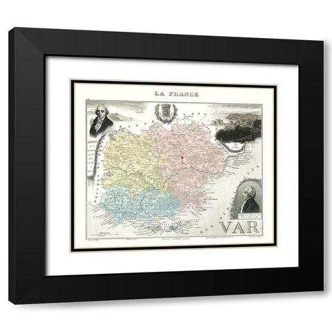 Var Department France - Migeon 1869 Black Modern Wood Framed Art Print with Double Matting by Migeon