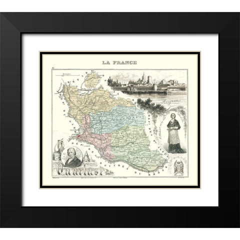 Vaucluse Department France - Migeon 1869 Black Modern Wood Framed Art Print with Double Matting by Migeon