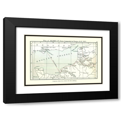 Henry Vs French Campaign 1415 France Black Modern Wood Framed Art Print with Double Matting by Gardiner