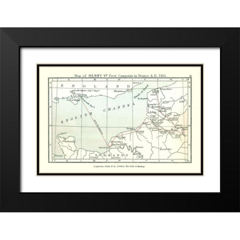 Henry Vs French Campaign 1415 France Black Modern Wood Framed Art Print with Double Matting by Gardiner