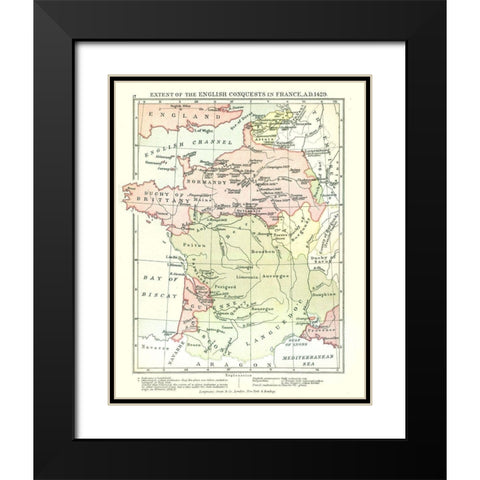 English Possessions France 1429 France Black Modern Wood Framed Art Print with Double Matting by Gardiner