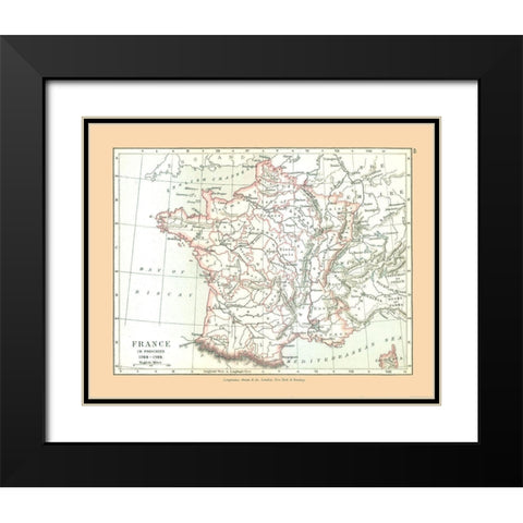 France 1789 - Gardiner 1902 Black Modern Wood Framed Art Print with Double Matting by Gardiner