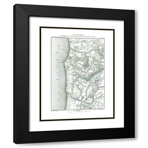 Ambleteuse Boulogne Wimereux France - Thiers 1866 Black Modern Wood Framed Art Print with Double Matting by Thiers