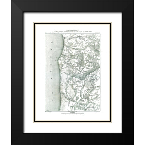 Ambleteuse Boulogne Wimereux France - Thiers 1866 Black Modern Wood Framed Art Print with Double Matting by Thiers