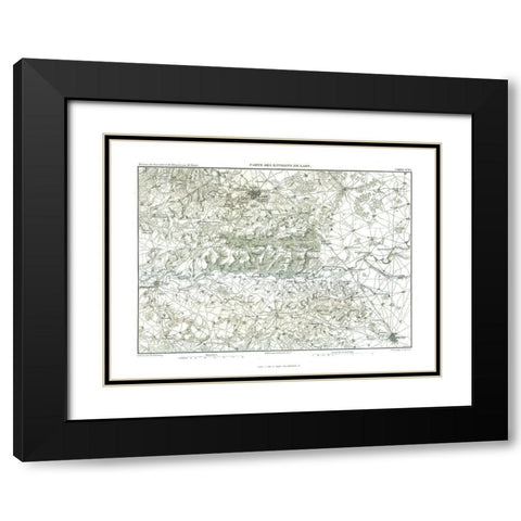 Laon France - Thiers 1866 Black Modern Wood Framed Art Print with Double Matting by Thiers