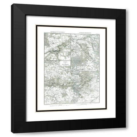 Montreau Brienne Montmirail France - Thiers 1866 Black Modern Wood Framed Art Print with Double Matting by Thiers