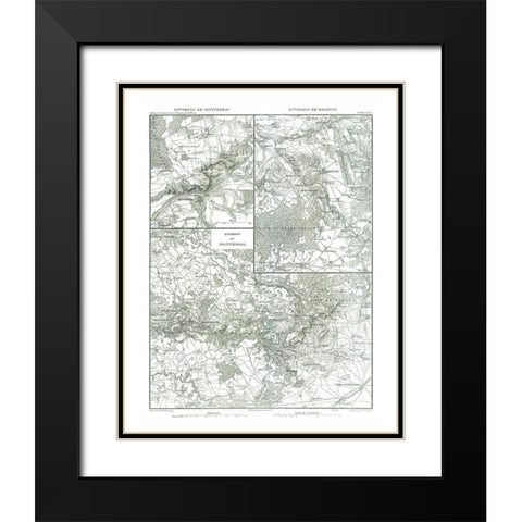 Montreau Brienne Montmirail France - Thiers 1866 Black Modern Wood Framed Art Print with Double Matting by Thiers