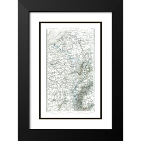 East France - Thiers 1866 Black Modern Wood Framed Art Print with Double Matting by Thiers