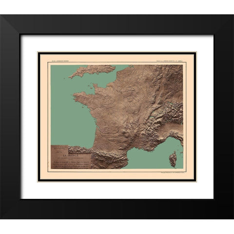Relief France - Schrader 1908 Black Modern Wood Framed Art Print with Double Matting by Schrader