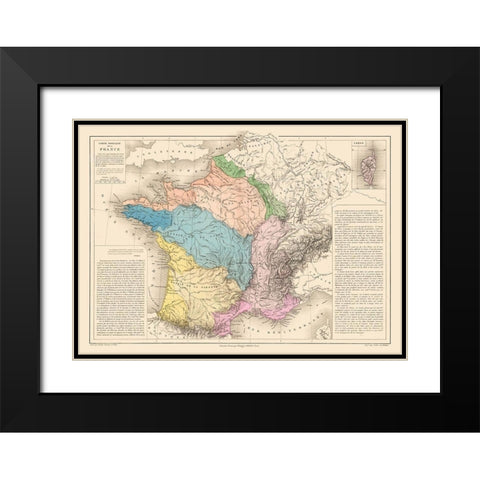 Physical France - Drioux 1882 Black Modern Wood Framed Art Print with Double Matting by Drioux