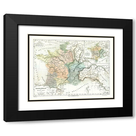 Feudal France Hugh Capet - Cortambert 1880 Black Modern Wood Framed Art Print with Double Matting by Cortambert