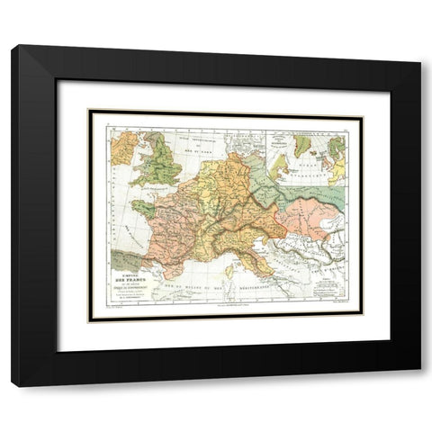 Kingdom of the Franks France - Cortambert 1880 Black Modern Wood Framed Art Print with Double Matting by Cortambert