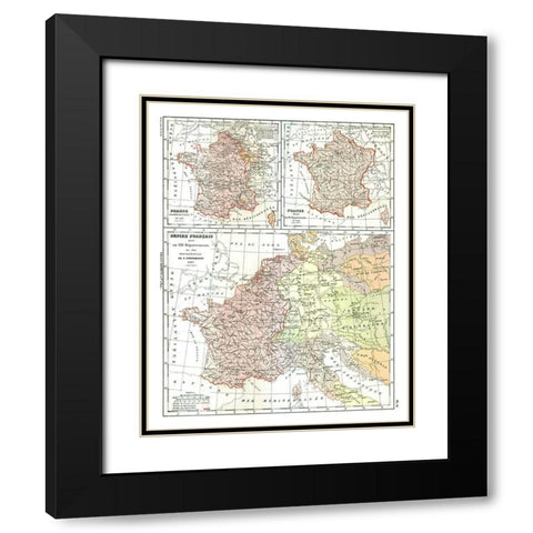 France 1715-1867 - Cortambert 1880 Black Modern Wood Framed Art Print with Double Matting by Cortambert