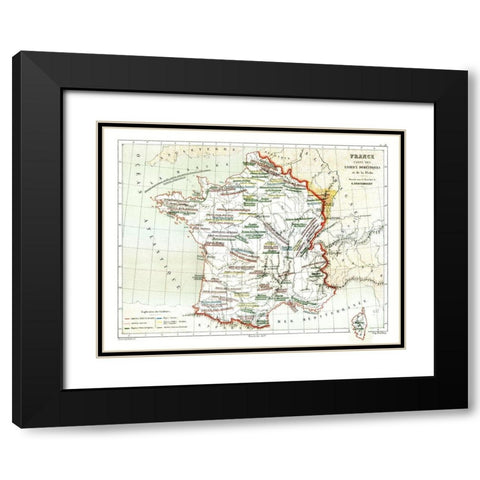 Domestic Animals France - Cortambert 1880 Black Modern Wood Framed Art Print with Double Matting by Cortambert