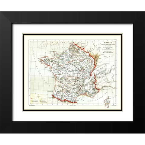 Agriculture Industry France - Cortambert 1880 Black Modern Wood Framed Art Print with Double Matting by Cortambert