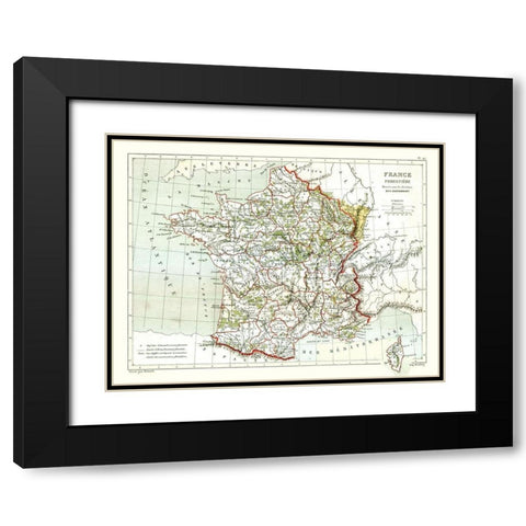 Forrestry France - Cortambert 1880 Black Modern Wood Framed Art Print with Double Matting by Cortambert