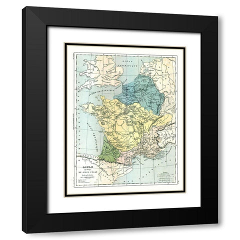 Gaul Julius Caesar France - Cortambert 1880 Black Modern Wood Framed Art Print with Double Matting by Cortambert