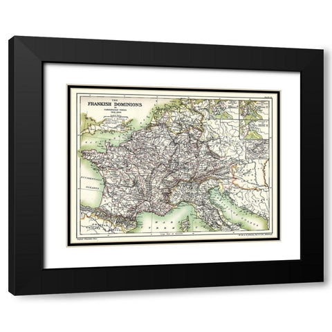 Frankish Dominions Carolingian 768-900 France Black Modern Wood Framed Art Print with Double Matting by Poole