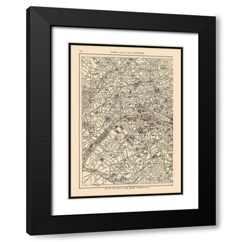 Western Paris France - Reynold 1921 Black Modern Wood Framed Art Print with Double Matting by Reynold