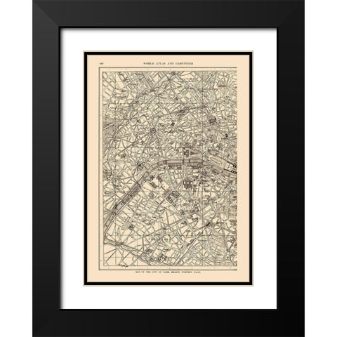 Western Paris France - Reynold 1921 Black Modern Wood Framed Art Print with Double Matting by Reynold