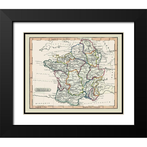 Ancient France - Fenner 1830 Black Modern Wood Framed Art Print with Double Matting by Fenner