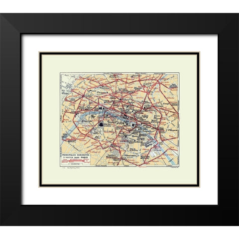 Tourist Attractions Paris France - Hermann 1921 Black Modern Wood Framed Art Print with Double Matting by Hermann