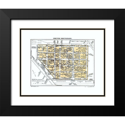 Montparnasse Cemetery Paris France Black Modern Wood Framed Art Print with Double Matting by Blue Guides