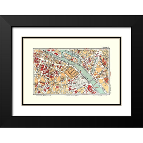 Jardin des Plantes Paris France - Blue Guides 1921 Black Modern Wood Framed Art Print with Double Matting by Blue Guides