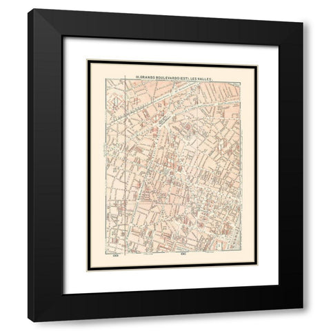 Les Halles Paris France - Baedeker 1911 Black Modern Wood Framed Art Print with Double Matting by Baedeker