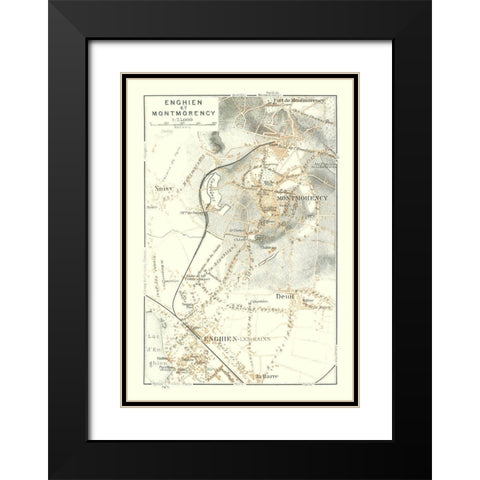 Enghien les Bains Montmorency Paris France Black Modern Wood Framed Art Print with Double Matting by Baedeker