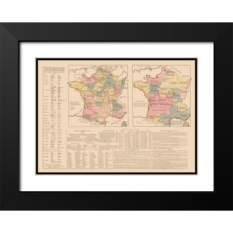 France - Le Sage 1801 Black Modern Wood Framed Art Print with Double Matting by Le Sage
