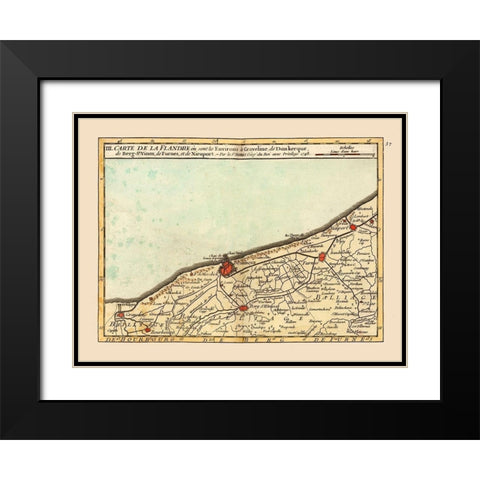Gravelines Environs France - Robert 1748  Black Modern Wood Framed Art Print with Double Matting by Robert