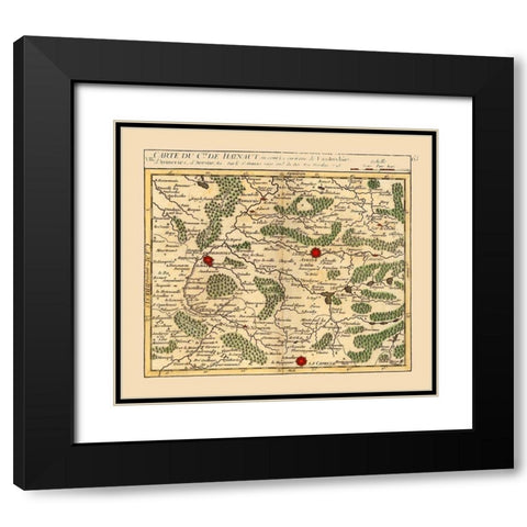 Landrecies France - Robert 1748  Black Modern Wood Framed Art Print with Double Matting by Robert